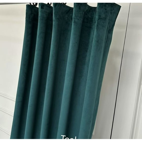 New Era Creation Teal Green Blackout lined Velvet Curtains for Bedroom, Custom Size Drapery for living room, Rod Pocket,Grommet, Hook/Rings