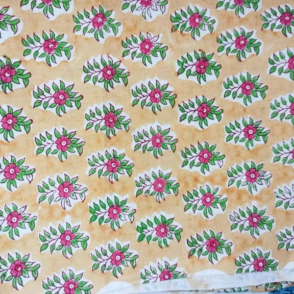 New Era Creation Yellow, Indian Hand Block Printed Fabric by the yard,Table Cover,Farmhouse Decor,Linen Set,Wedding Tablecloth mom Gift