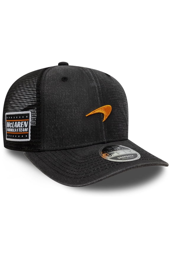 New Era McLaren Racing F1 9Fifty Washed Trucker Hat Black - M/L