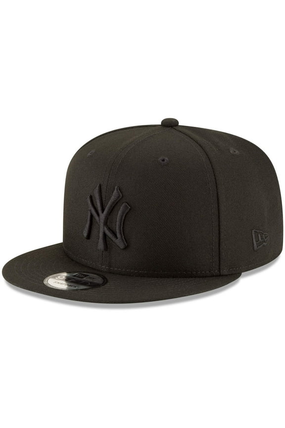 New York Yankees New Era Black on Black 9FIFTY Team Snapback Adjustable Hat - Black