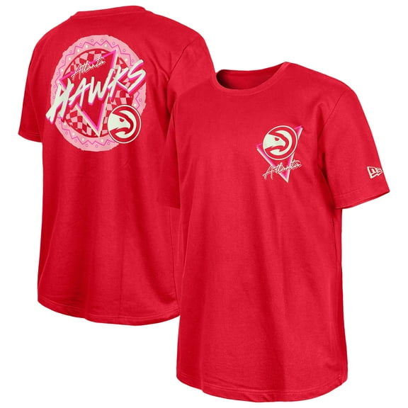 -New Era  Red Atlanta Hawks Glow-in-the-Dark T-Shirt