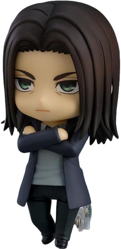 New Eren Figure, Q Version Replacement Face Eren Yeager Action Figures 10cm/5.9inch PVC Character Cosplay Model Collectible for Anime Fans Gift