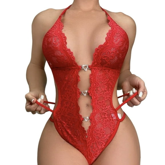 New Erotic Lingerie Plus Size Erotic Lingerie New Lace See Through No Removal Crotchless Jumpsuit Hottie Pajamas