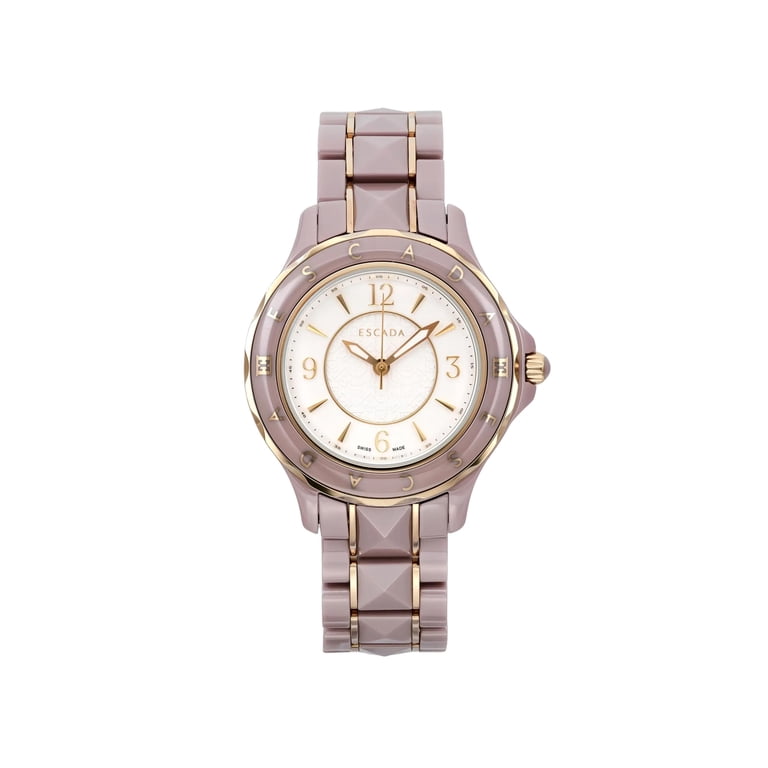 New Escada Adriana 38mm Ceramic Steel White Dial Lady Quartz  display picture 2