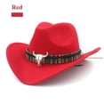 thumbnail image 1 of New Ethnic Style Western Cowboy Hat Women's Wool Hat Jazz Hat Western Cowboy Hat Red, 1 of 3