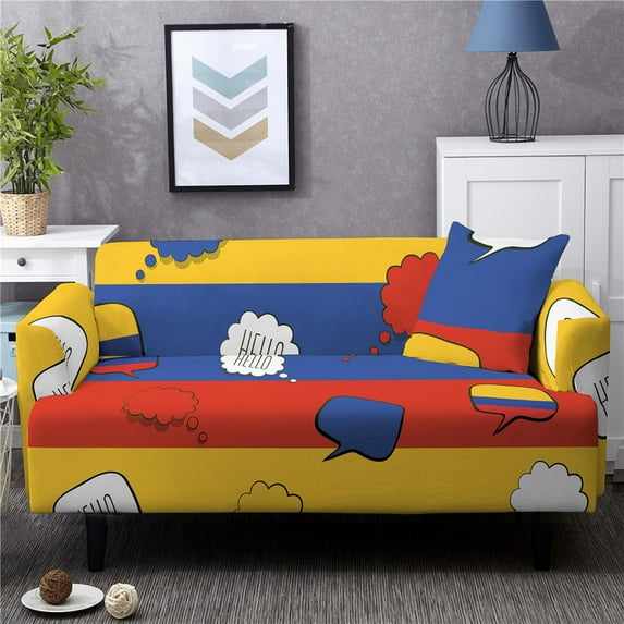 New European Flag Sofa Cover for Living Room 1/2/3/4 Seater L Shape Sofa Chaise Lounge Elastic Couch Covers Housse Canapé
