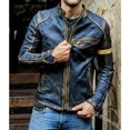 thumbnail image 1 of New European and American Men's Leather Jacket Men's Youth Stand Collar Punk Men's Motorcycle Leather Jacket, 1 of 2