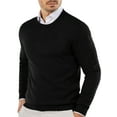 thumbnail image 1 of New European and American Men's Wool Sweater Woven Loose Solid Color Men's Long Sleeve Sweater Bottom Sweater, 1 of 5