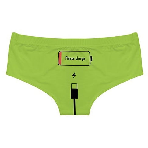 New European and American women's 3D printed panties with battery power hip wrap fashion girl's mid waist milk silk lace panties