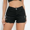 thumbnail image 1 of New European and American women's high waisted sexy perforated elastic plus size jeans women's casual pants denim shorts, 1 of 8