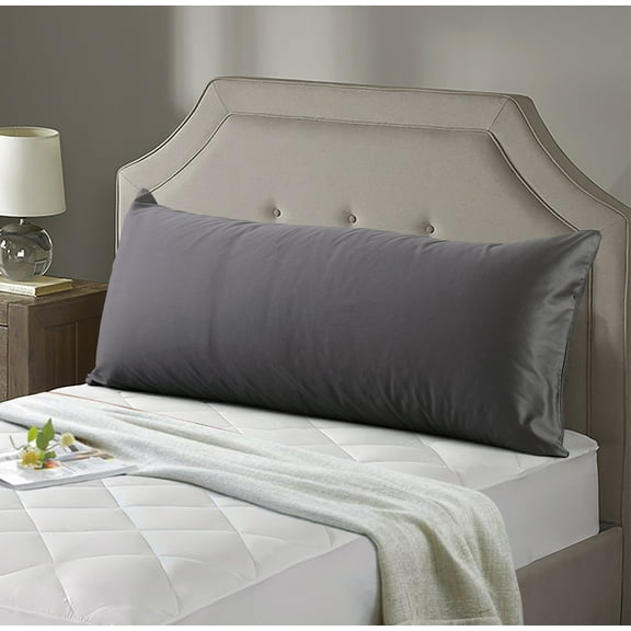 Evolive 300TC Thread Count 100% Cotton Body Pillow Cover/Case Replacement with Hidden Zipper Closure(Charcoal Grey, 21"X54")