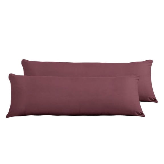 New Evolive Soft Brushed Premium Microfiber Body Pillow Cover 21"x54" Pillowcases with Zipper Closure Set of 2 (Wine)