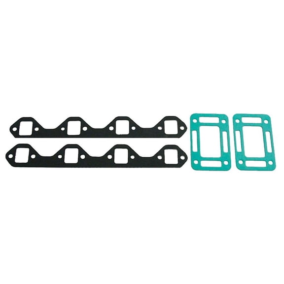 Exhaust Manifold Compatible with MerCruiser OMC Crusader Chris-Craft Indmar Ford V8 302 351 CID Marine Engine Center Rise Manifold and Riser Gaskets Barr FM-1-83 18-0603 Gasket Set