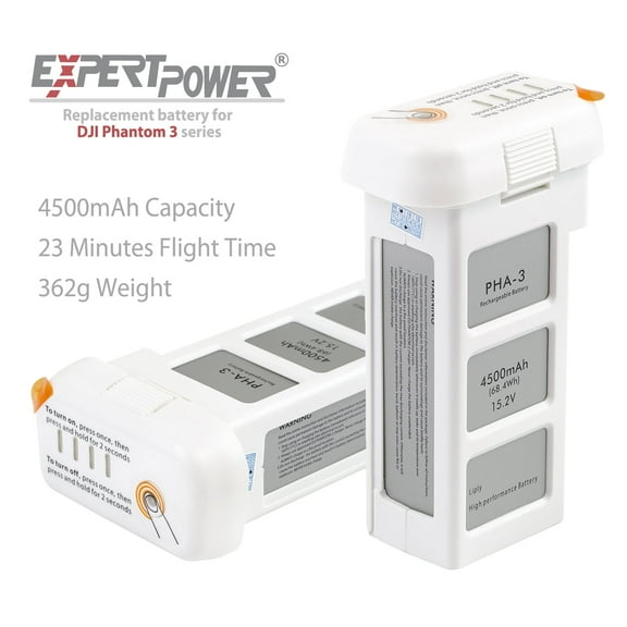 New ExpertPower 15.2 V 4500mAh Replacement battery for DJI Phantom 3 Drones, Phantom 3 SE, Phantom 3 Professional, Phantom 3 Advanced, Phantom 3 Standard, Phantom 3 4K Drones -2 Pcs