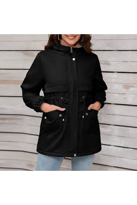 New Explosion Liner Hooded Zipper Coat Warm Padded Jacket In Autumn And Winter. Aline Coat plus Size Womens Fall Clothes plus Size Peak Coat for Women 3x Womens Winter Coats And Jackets Winter Coats