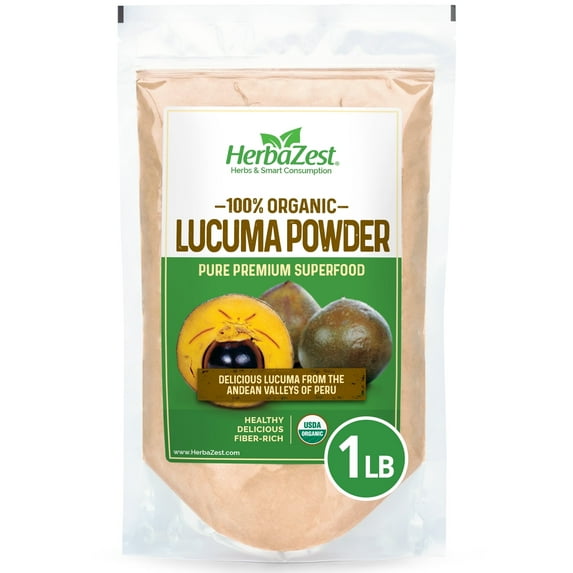 HerbaZest Lucuma Powder | 1 lb | USDA Certified Organic | Vegan & Gluten-Free | Exotic Superfruit for Smoothies, Desserts & Ice Cream | Superfoods