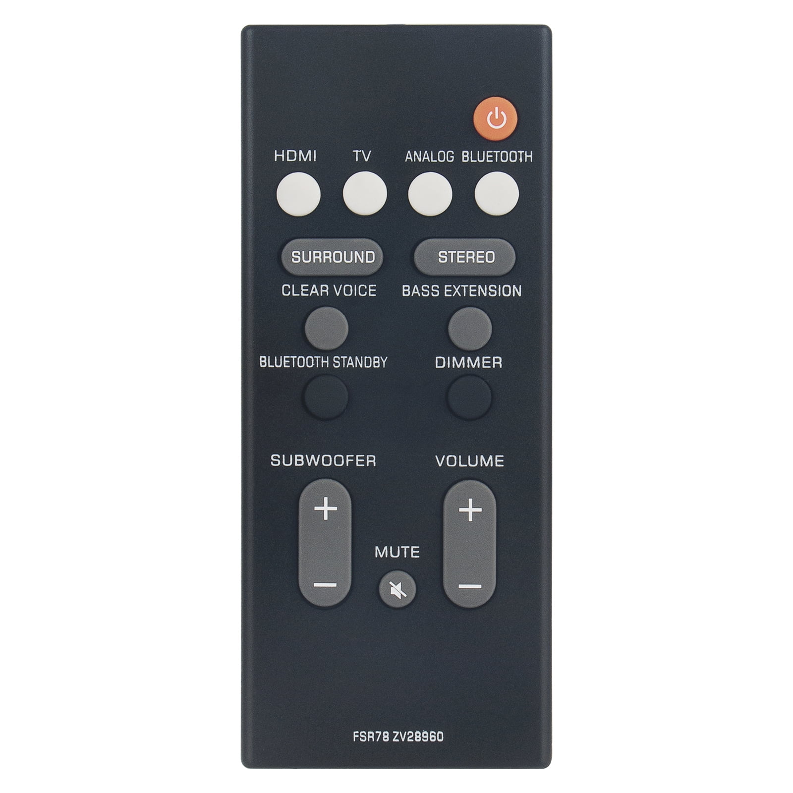 FSR78 VAF7640 VAH0130 Telecomando di ricambio per Yamaha Sound Bar ATS-1060 ATS-1070 ATS-2070 YAS-106 YAS-107 YAS-207 YAS-CU207 NS-WSW42 YAS-108 ATS-108 0 YAS-408 FSR78, compatibile con YAS106