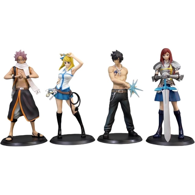 New Fairy Tail Figures, Erza, Lucy, Gray, Natsu Figure Statue 17cm/6 ...