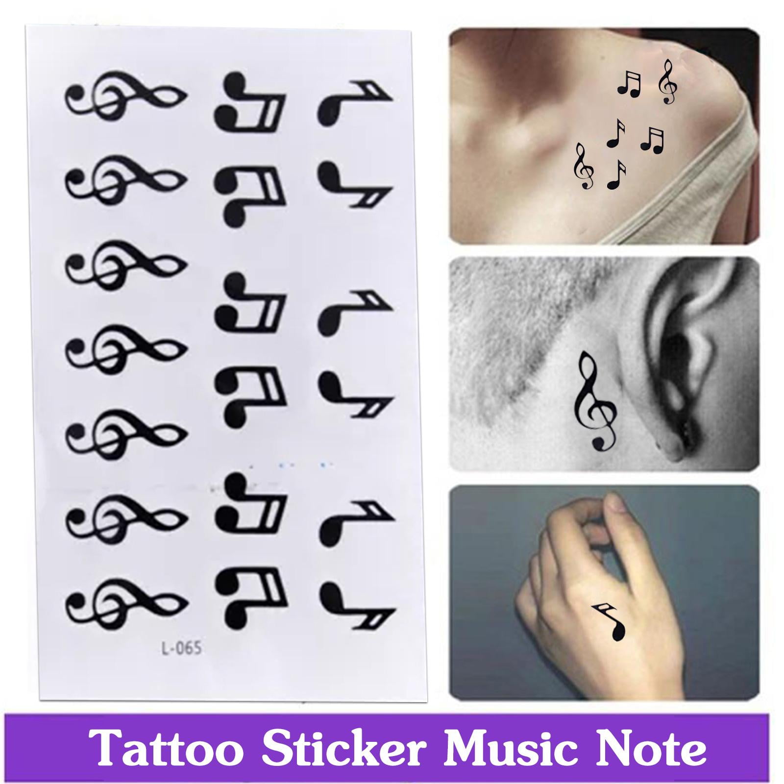 music note heartbeat tattoo