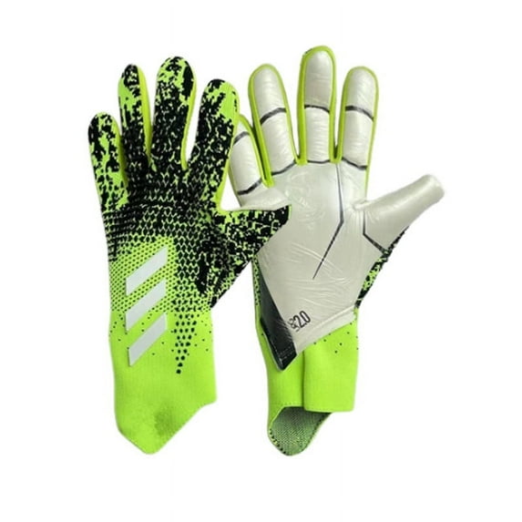 New Falcon Football Goalkeeper Gloves Thickened Anti-Slip Latex Wear-Resistant Goalkeeper Finger Youth Goalkeeper Gloves,Size 10,Green Black