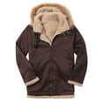 thumbnail image 1 of New Fall Faves Men Casual Hoodies Oversized Warm Fleece Long Sleeve Turndown Jacket Chunky Baggy Zipper Patchwork Coats,Coffee,XXXXL, 1 of 5