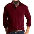 thumbnail image 1 of New Fall Plus Size Shirts for Mens Casual Color Block Long Sleeve Turndown Collar Blouse, 1 of 5
