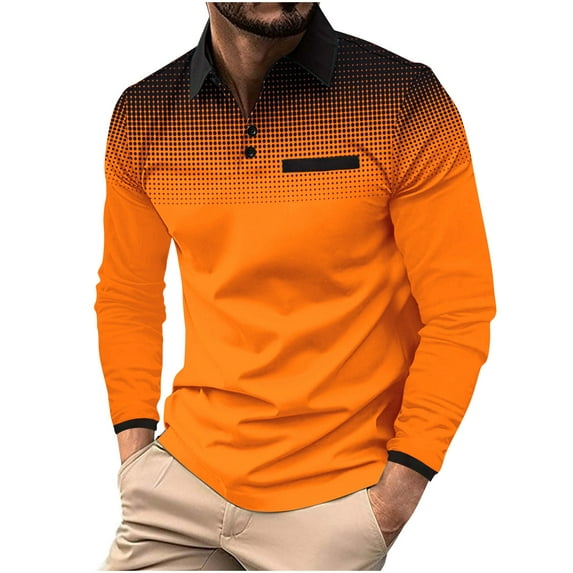 New Fall Plus Size Shirts for Mens Solid Color Sport Shirt With Button Lapel Long Sleeve Lapel Top/Shirt 50% off Clearance!
