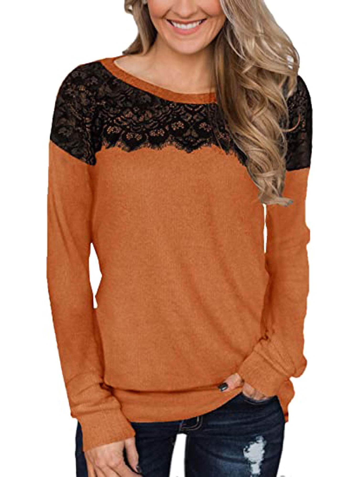 New Fall Winter Long Sleeve Pullover Casual Tshirt Tops For Women