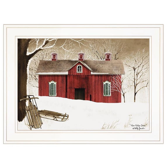 TrendyDecor4U New Fallen Snow By Billy Jacobs Framed Print BJ1024-226G