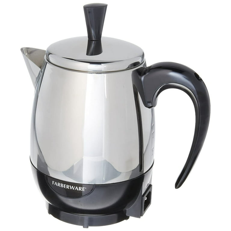 Farberware 2-4-Cup Electric Percolator coffee maker, Stainless Steel,  Automatic Warm Function, FCP240