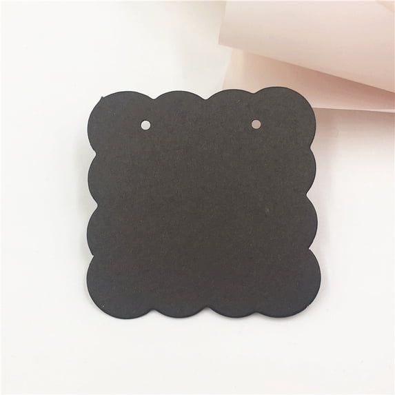 New Fashion 100Pcs/lot 5*5cm Small Paper Cards Jewelry Earrings Card Tags Cute Ear Studs Earring Display Packaging Cards black
