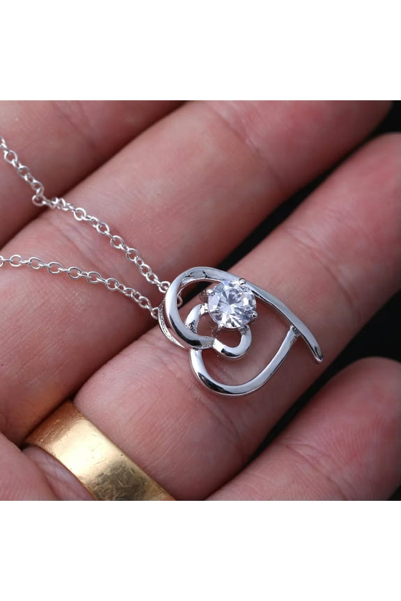 New Fashion 925 Silver Simple Heart Shaped Love Crystal Pendant Necklace Sale