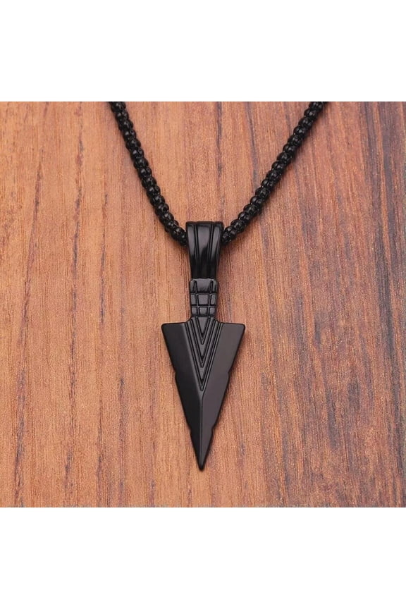 New Fashion Arrow Necklace for Men Black Metal Punk Chain Jewelry Link Gift