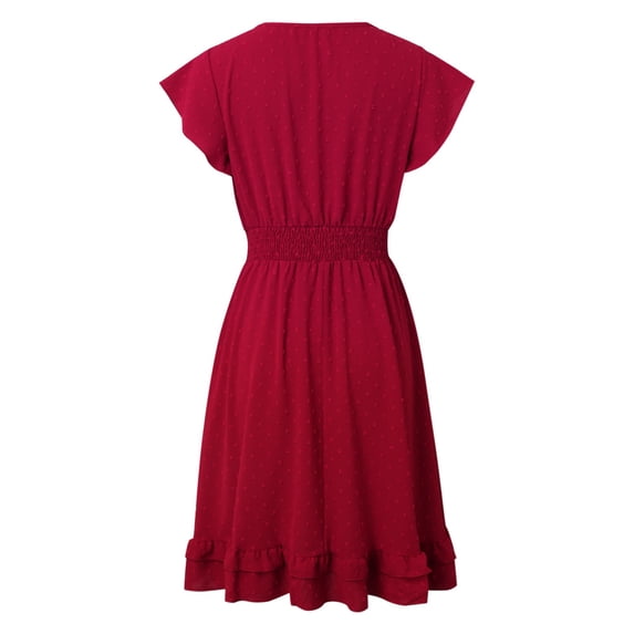 New Fashion Basic Soft Women Short Sleeve Floral A Line Stretch Midi Dress With Elasticity Sexy Trendy Casual Skirt