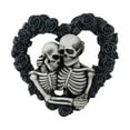 thumbnail image 1 of New Fashion Black Gothic Roses Garland Halloween Skeleton Wreath Heart-shaped Lovers Hugging Together Forever Skull For Halloween Decoration, 1 of 9