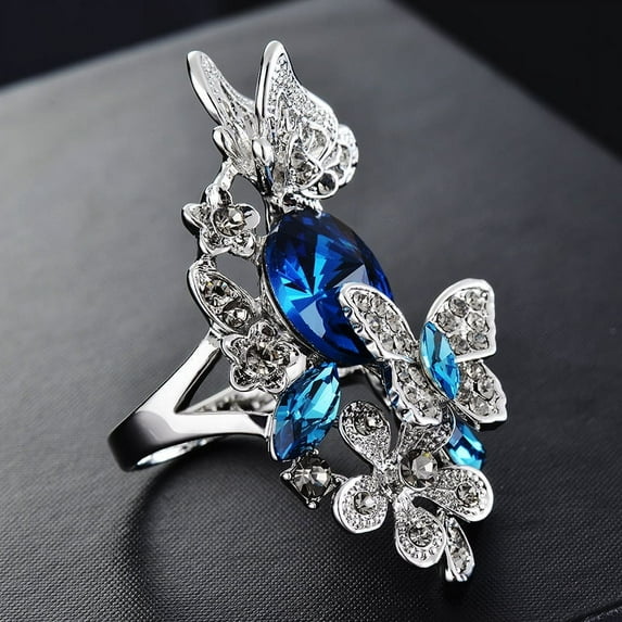 New Fashion Butterfly Crystal Zircon Diamond Ring