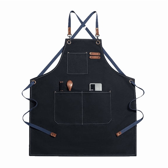 New Fashion Canvas Kitchen Aprons For Woman Men Chef Work Apron For Grill Restaurant Bar Shop Cafes Beauty Nails Studios Uniform