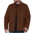 thumbnail image 1 of New Fashion Coats for Mens Plus Size Autumn and Winter Multiple Pockets Button Zipper Windbreaker Solid Long Sleeves No Hat Casual Loose Coat Gifts for Mens, 1 of 8