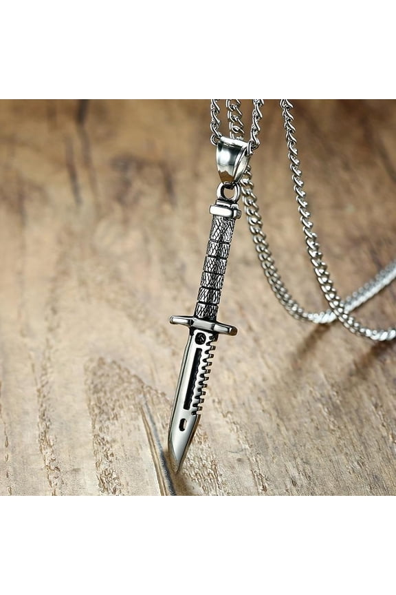 New Fashion Creative Design Personalized Dagger Pendant Necklace For Men's Trendy And Fashionable Motorcycle Rider Accessories