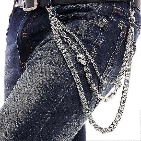 New Fashion Cross Pendant Gothic Rock Hip Hop Punk Metal Belt Waist Chain Men Trousers Chains