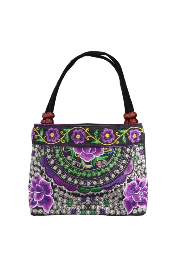 New Fashion Embroidery Women Small Handbags Floral Embroidered Lady Top-handle Bags Beading Tote Shopping Bag