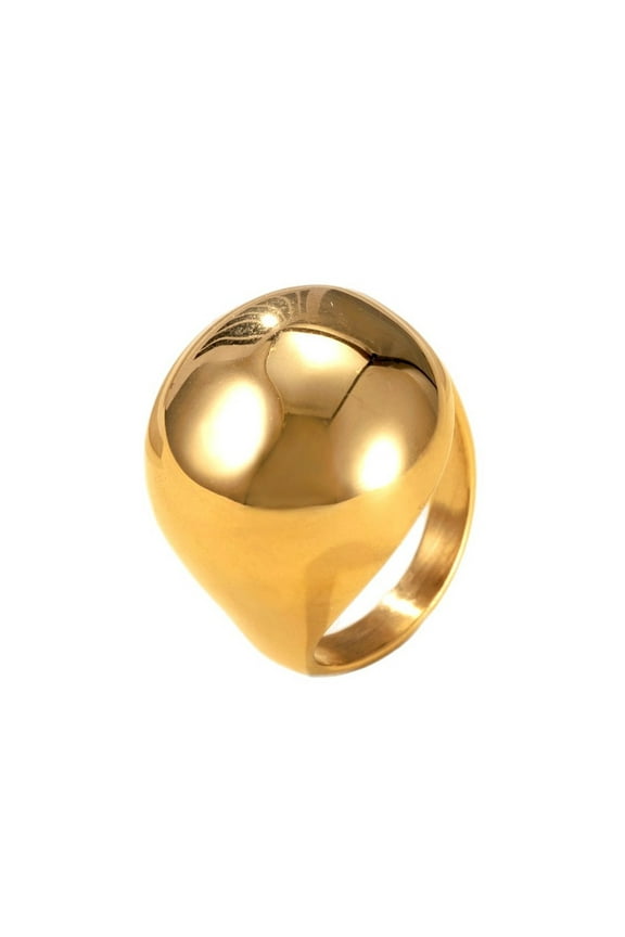 New Fashion Golden Large Rings for Women Party Jewelry Big Ball Cocktail 14K Yellow Gold Anillos Mujer D255