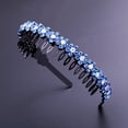thumbnail image 1 of New Fashion Hair Accessories Headwear for Women Girl Crystal Flower Tooth Comb Headband Rhinestone Hairband Hair Band Hoop BLUE, 1 of 8