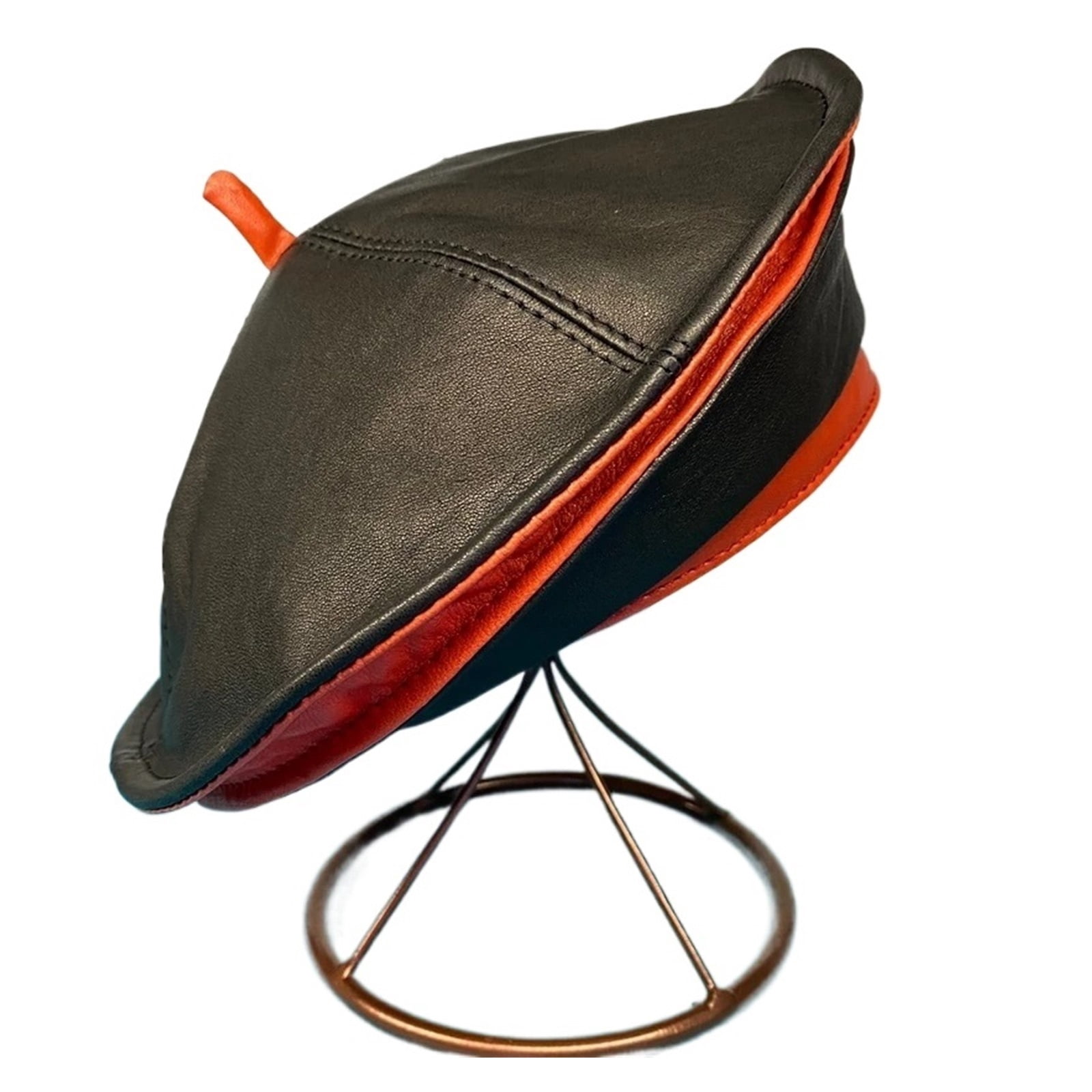 New Fashion Lambskin Women Winter British Genuine Leather Painter Hat Female Retro Korean Octagonal Bonnet Colour Beret ,Fashion Design