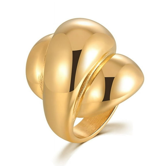 New Fashion Large Big Floral Flower Ring Female 14K Yellow Gold Party Rings for Women Jewelry Gift D290