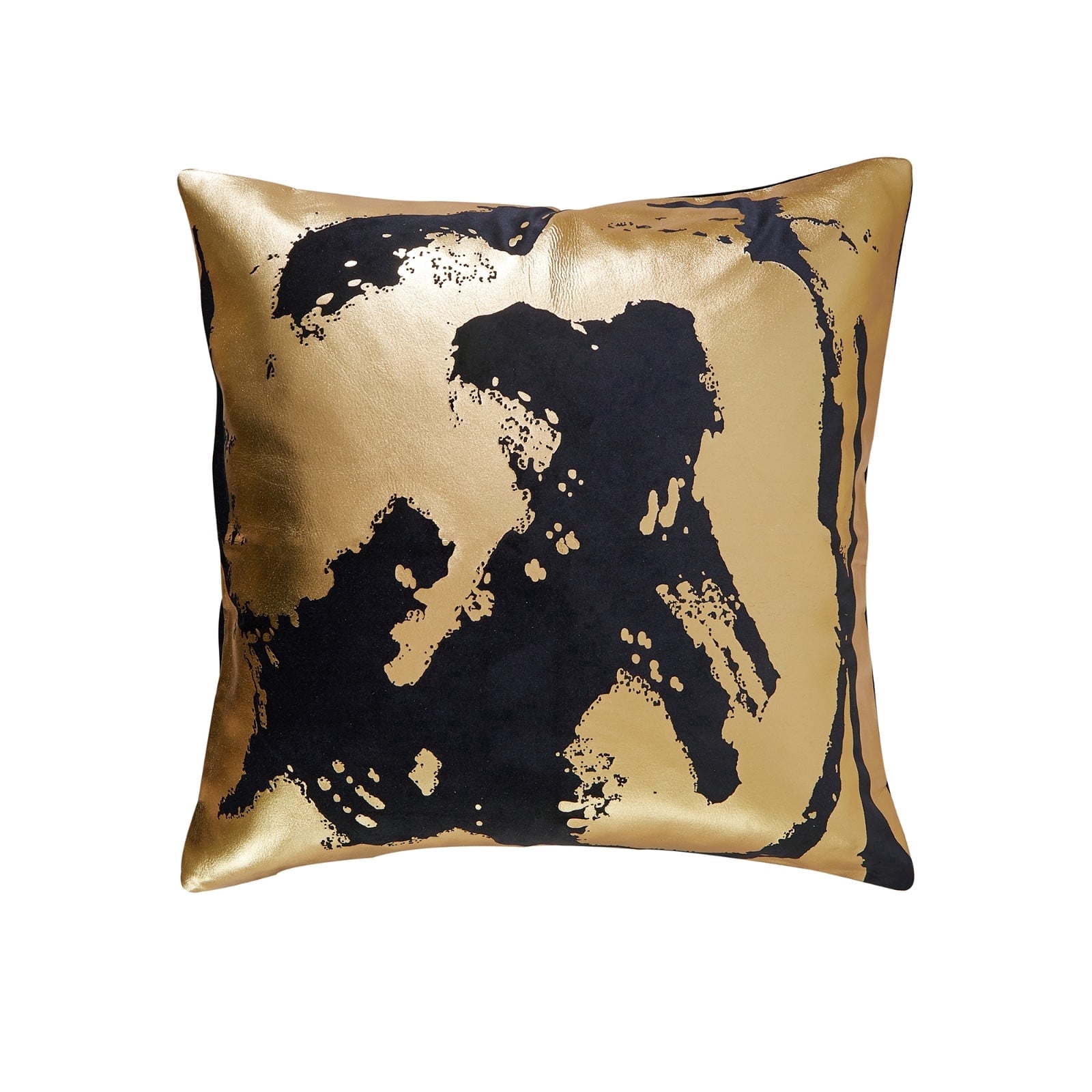 THE-TINOART Modern Luxury Abstract Velvet Throw Pillow Cover 24x24 Inch Set of 1 Contemporary Foiled Black and Gold Decorative Couch Pillow Case for Sofa Cushion Living Room Bedroom