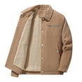thumbnail image 1 of New Fashion Mens Jacket Male Vintage Slim Fit Corduroy Denim Jacket Casual Stand Collar Button Down Lined Trucker Jacket, 1 of 6