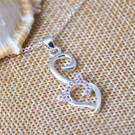 New Fashion Personality Cat Ear Shape Popular Pendant Crystal Necklace Sale