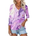 thumbnail image 1 of New Fashion Plus Size Shirts Tops for Womens 3/4 Sleeve Spring And Summer Print Top Collar Button Sexy Shirt 3/4 Sleeve Long Sleeve V Neck Top/Shirt, 1 of 7