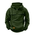 thumbnail image 1 of New Fashion Pullover Hoodie for Mens Plus Size Autumn and Winter Solid Color Zipper Pullover Hoodies Workout Multi Pocket Outdoor Sports Sweatshirt Winter Pullover Hoodie Save to 65% off!, 1 of 5